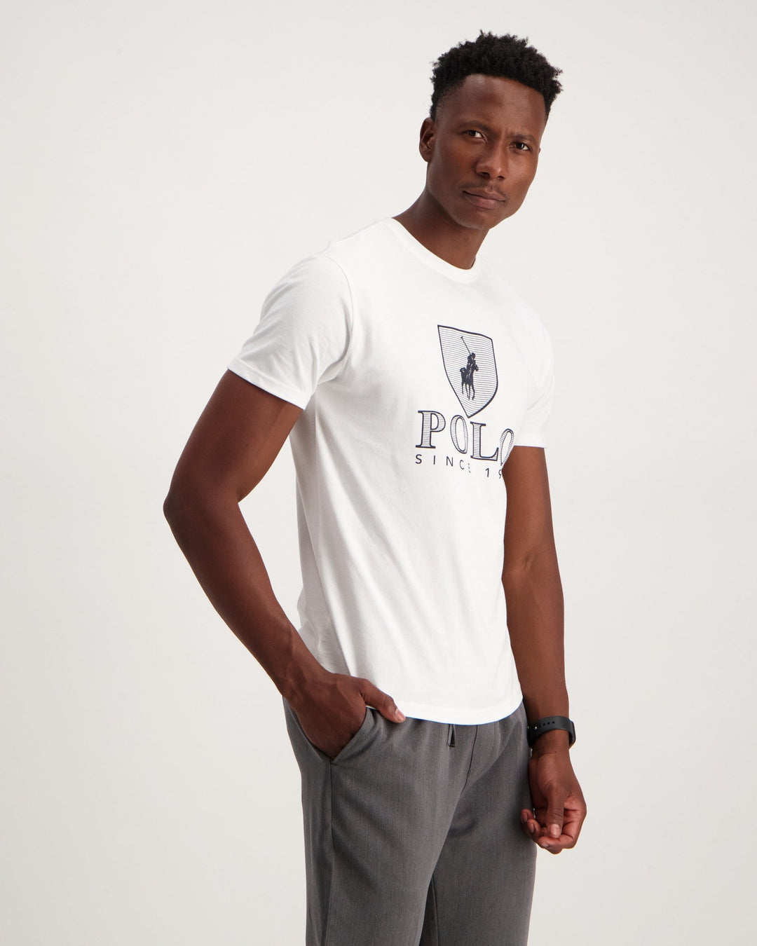 Men's Cory Crest Crew Neck T-Shirt - White