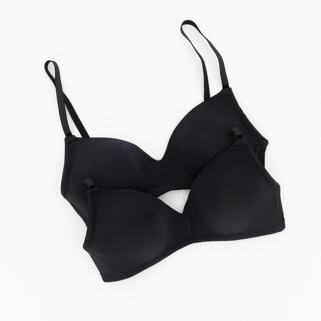Ladies 2pc Non-Wire Bra Set - Black