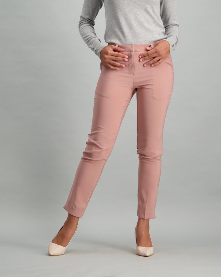 Ladies Slit Hem Suit Ankle Grazer - Pink