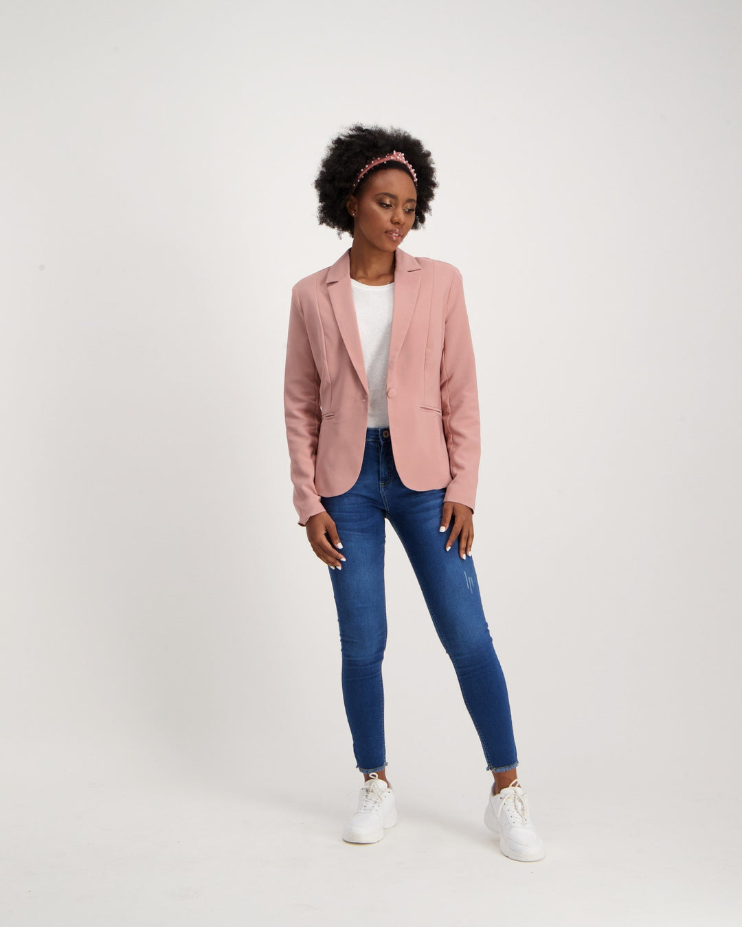 Ladies-Lined Fashion Blazer - Pink