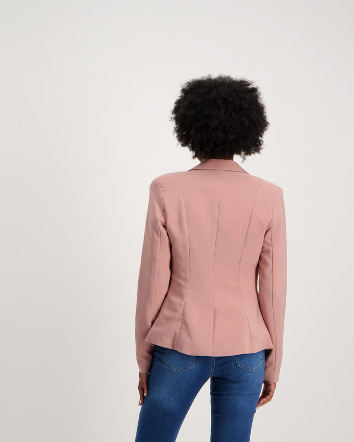 Ladies-Lined Fashion Blazer - Pink