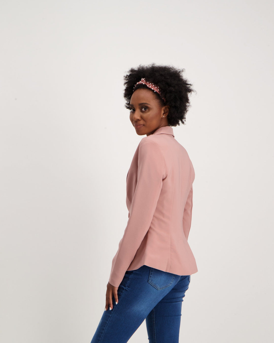 Ladies-Lined Fashion Blazer - Pink