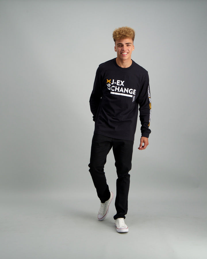 Men's Long Sleeve X87 Print T-shirt - Black