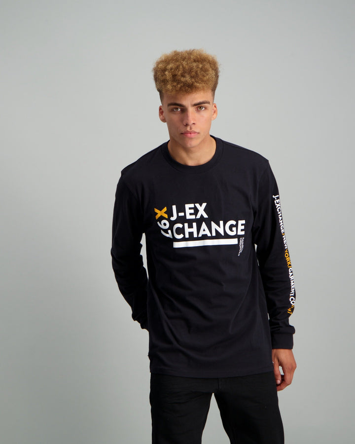 Men's Long Sleeve X87 Print T-shirt - Black