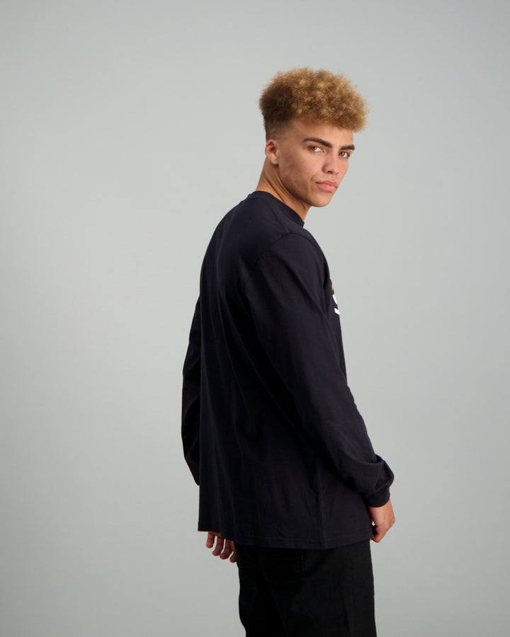 Men's Long Sleeve X87 Print T-shirt - Black