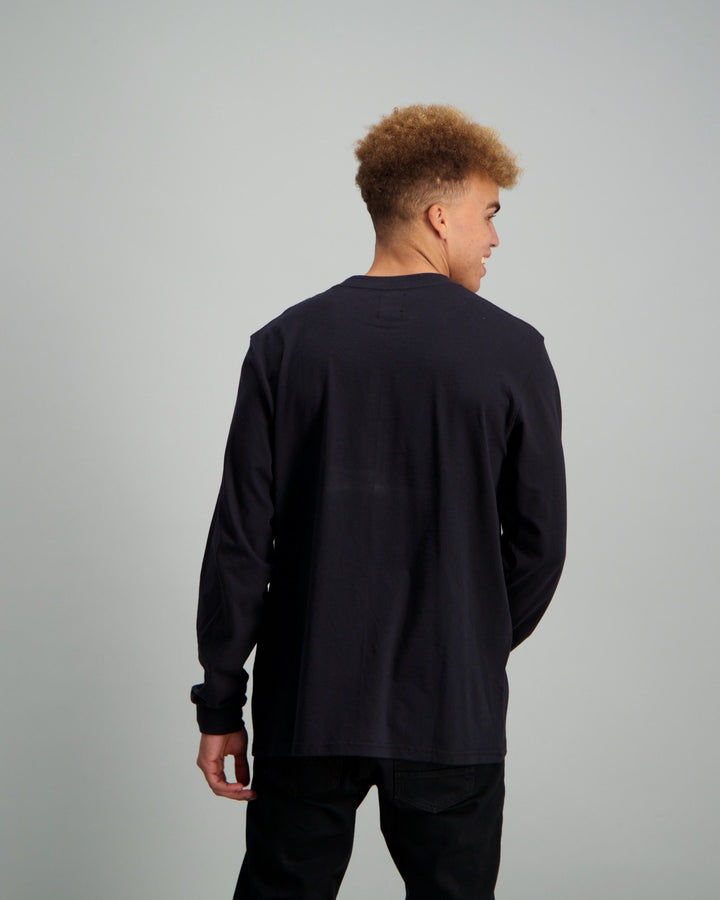 Men's Long Sleeve X87 Print T-shirt - Black