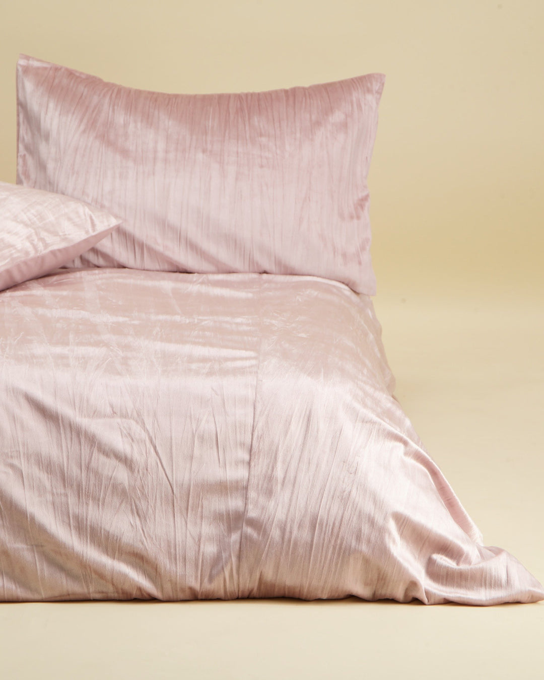 Crushed Velvet Duvet Set - Blush