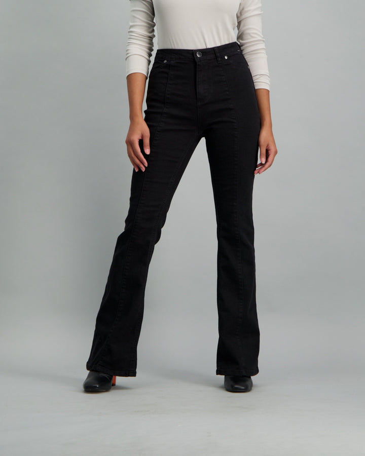 Ladies Black Bootleg Denim Jean