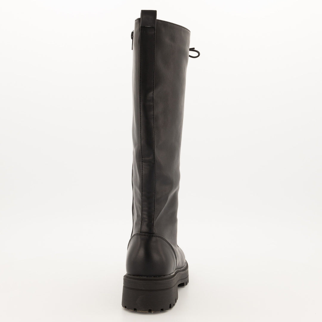 Ladies-Long Chunky Combat Boot
