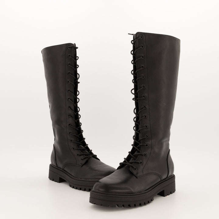 Ladies-Long Chunky Combat Boot