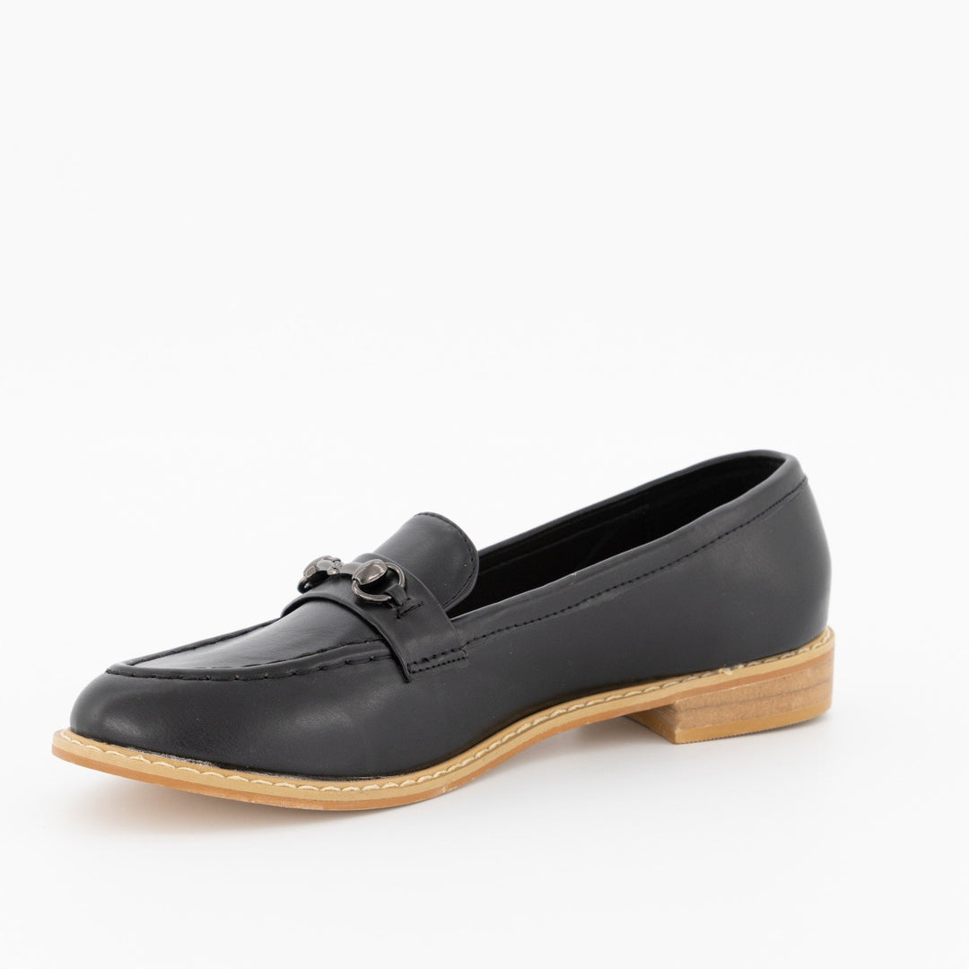Ladies Trim Loafer - Black