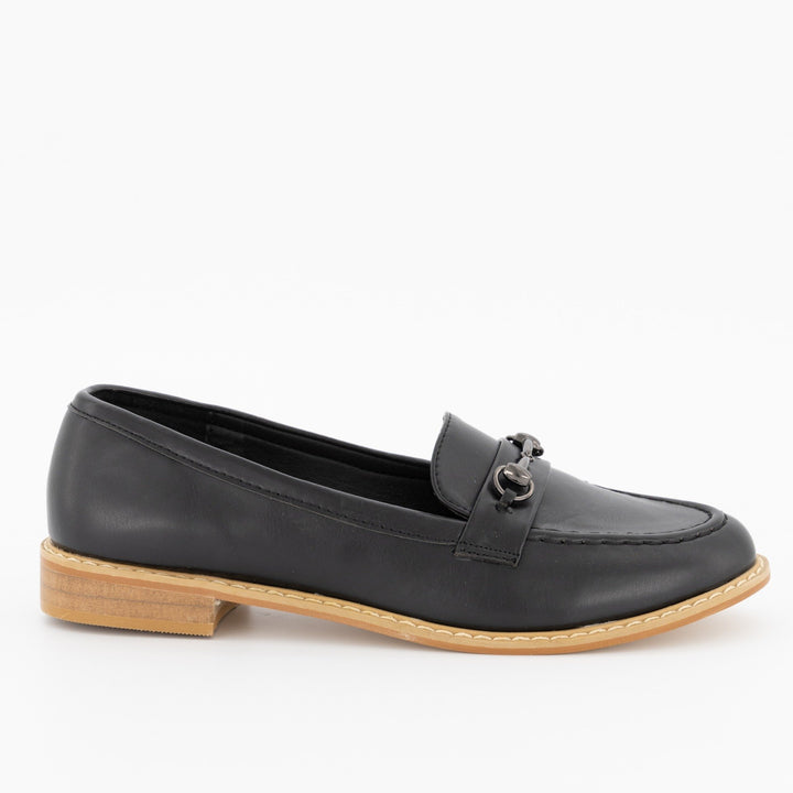 Ladies Trim Loafer - Black
