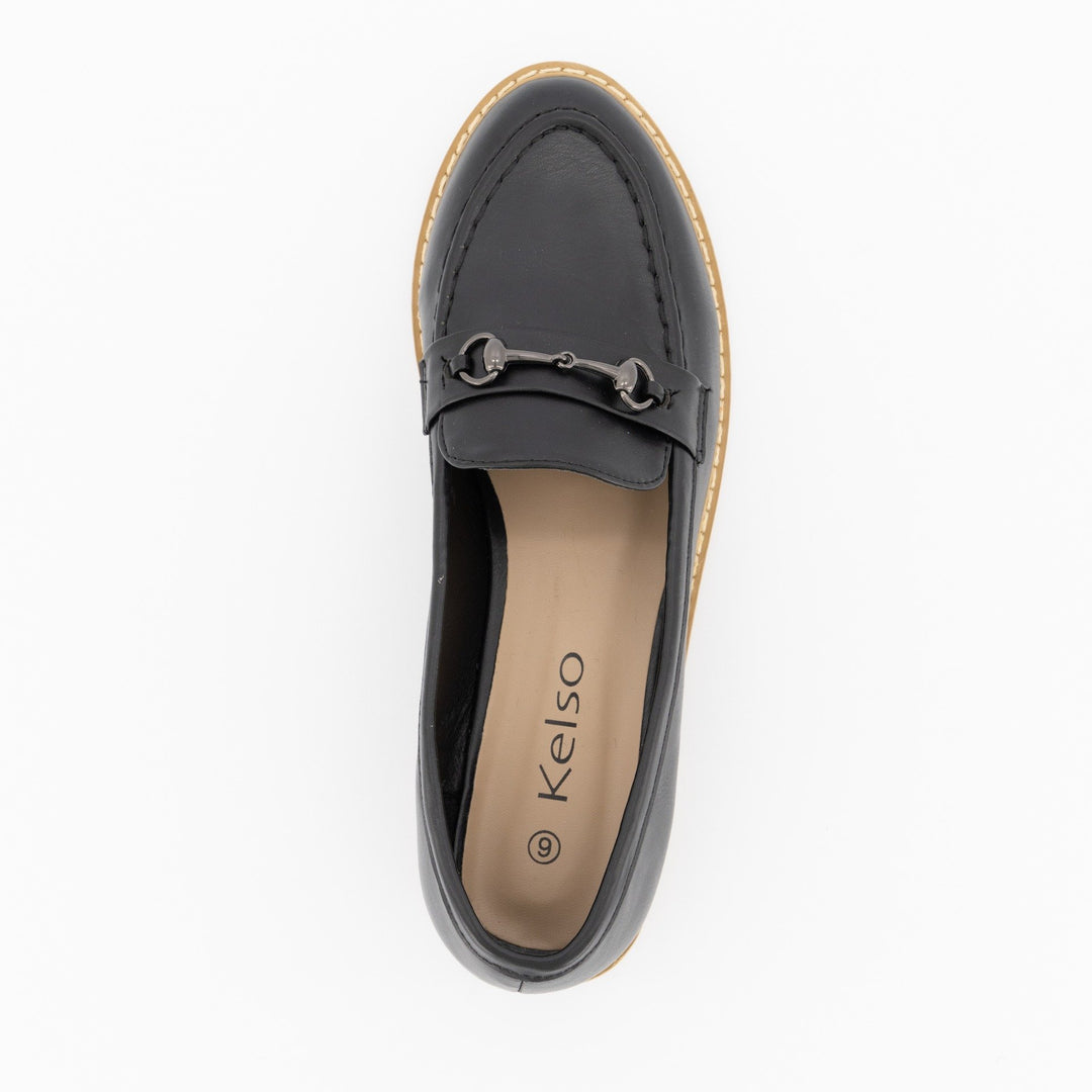 Ladies Trim Loafer - Black