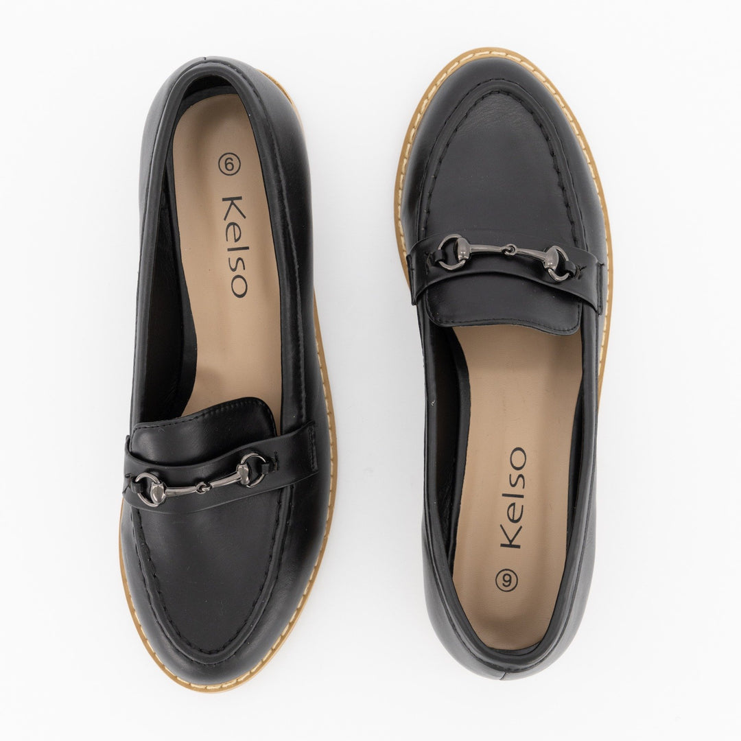 Ladies Trim Loafer - Black
