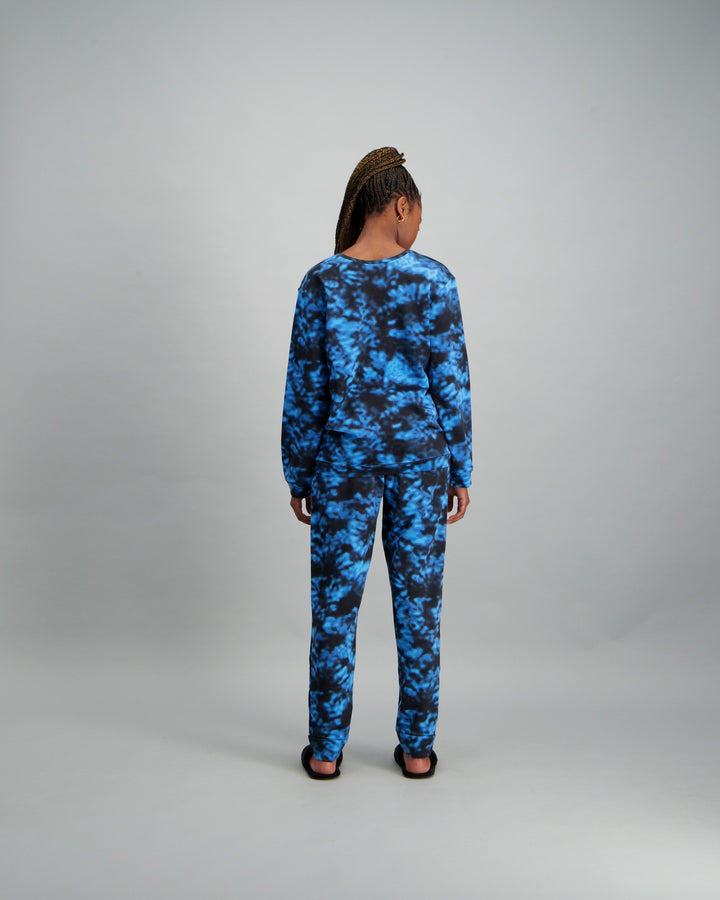Ladies-Fleece Tie-dye Pyjama Set