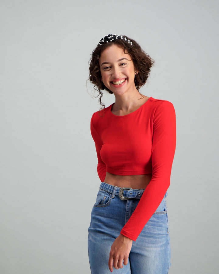 Ladies Open Style Back Top - Red