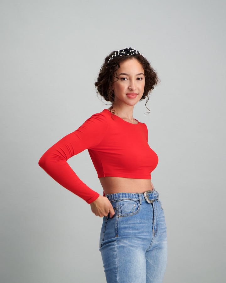 Ladies Open Style Back Top - Red