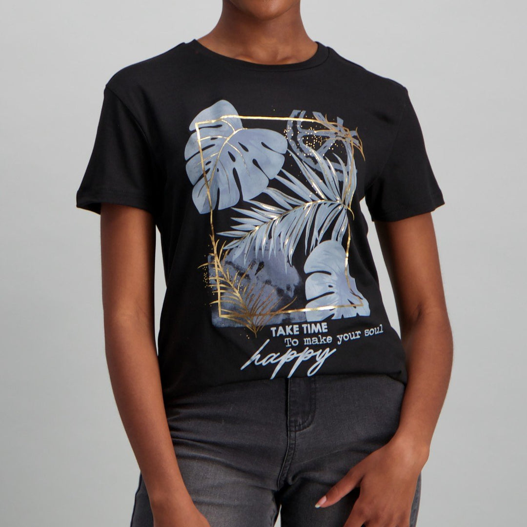 Ladies Foil Duty T-Shirt - Black