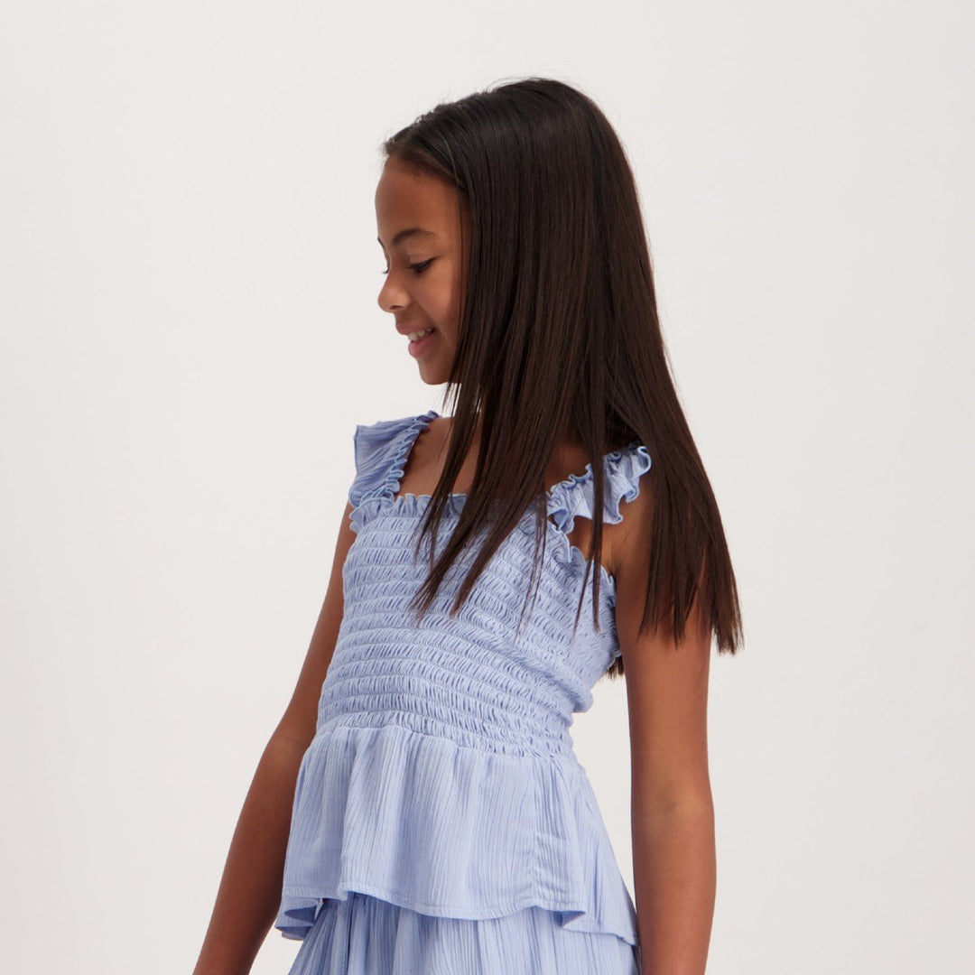 Girls Smocked Cami Top- Blue
