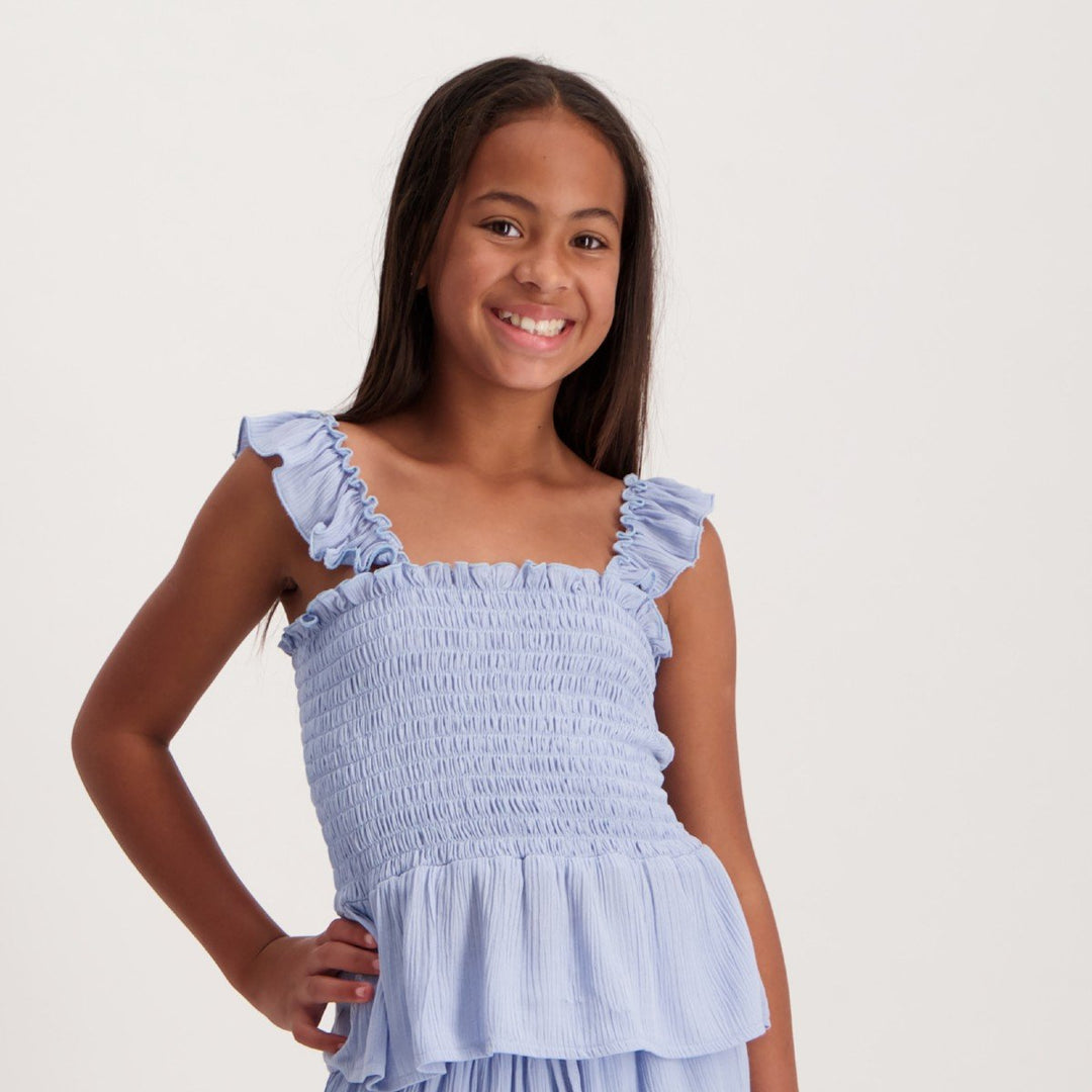 Girls Smocked Cami Top- Blue