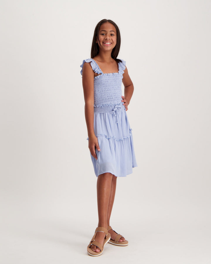 Girls Smocked Cami Top- Blue