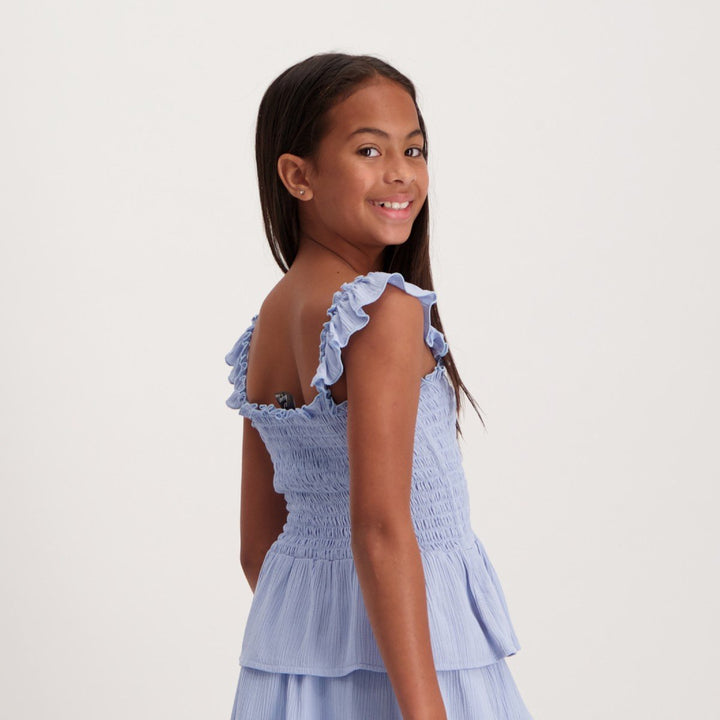 Girls Smocked Cami Top- Blue