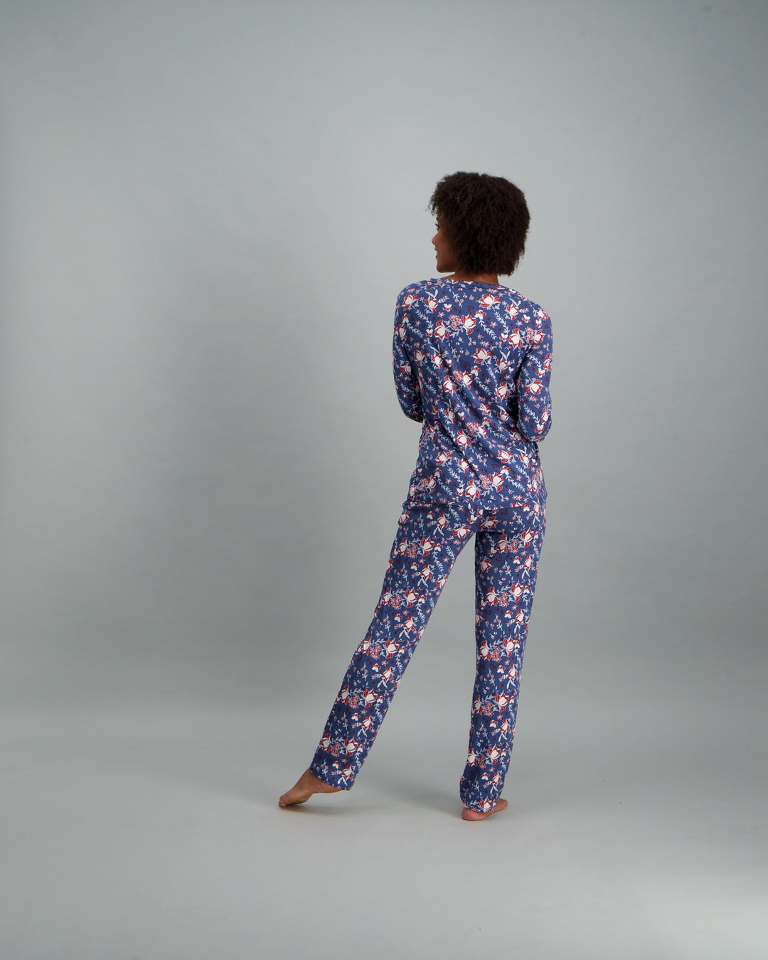 Ladies Floral Brushed Pyjama Set