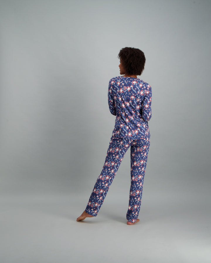 Ladies Floral Brushed Pyjama Set