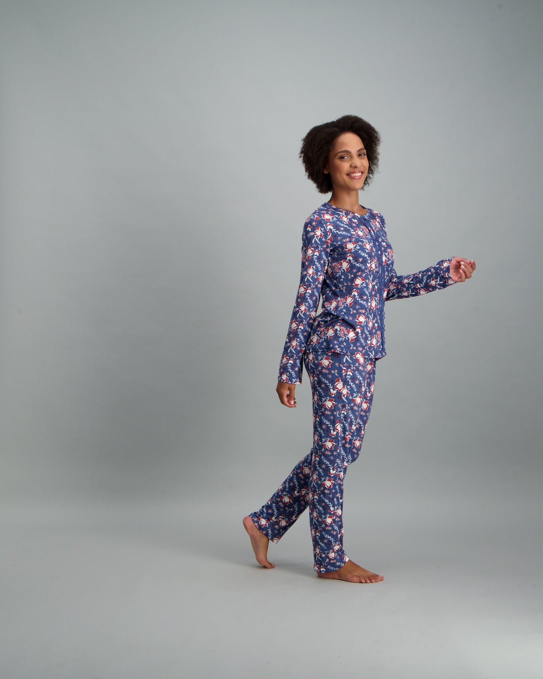 Ladies Floral Brushed Pyjama Set