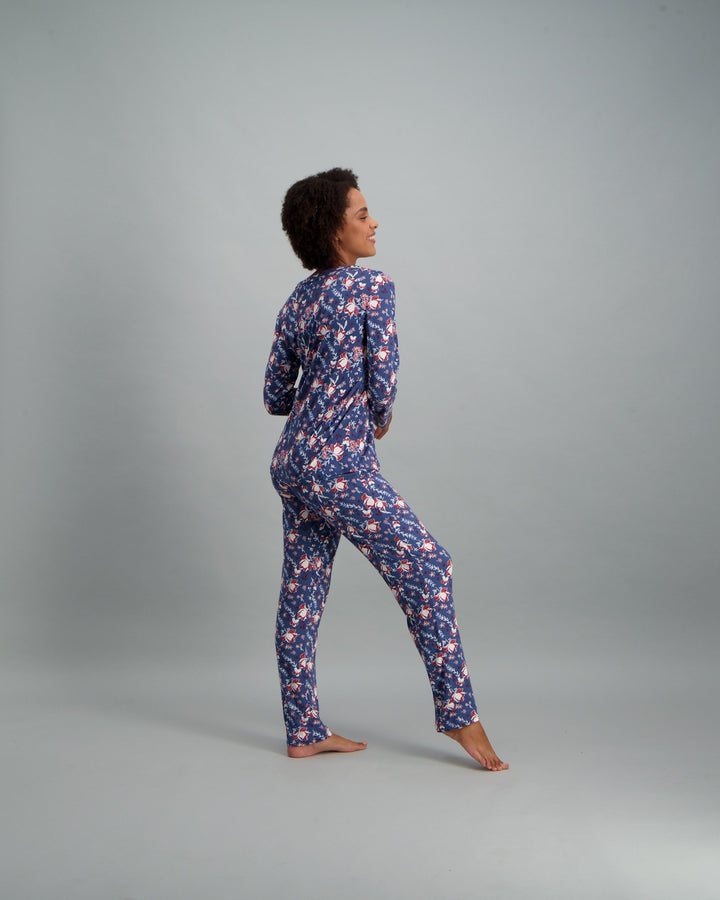 Ladies Floral Brushed Pyjama Set