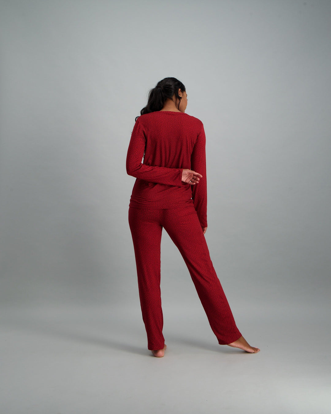 Ladies Pyjama Set - Burgundy