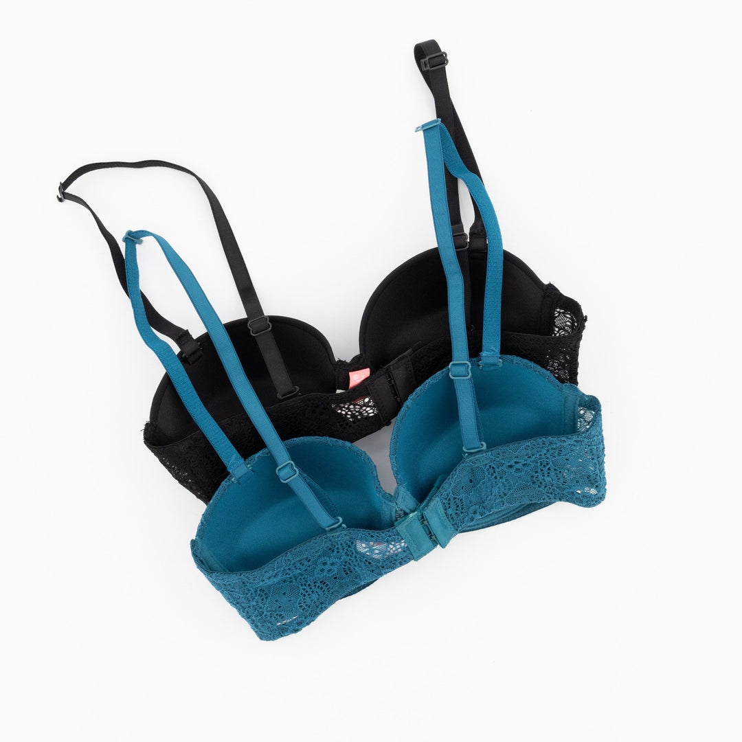 Ladies 2 Pack Galloon Lace Multiway Bra