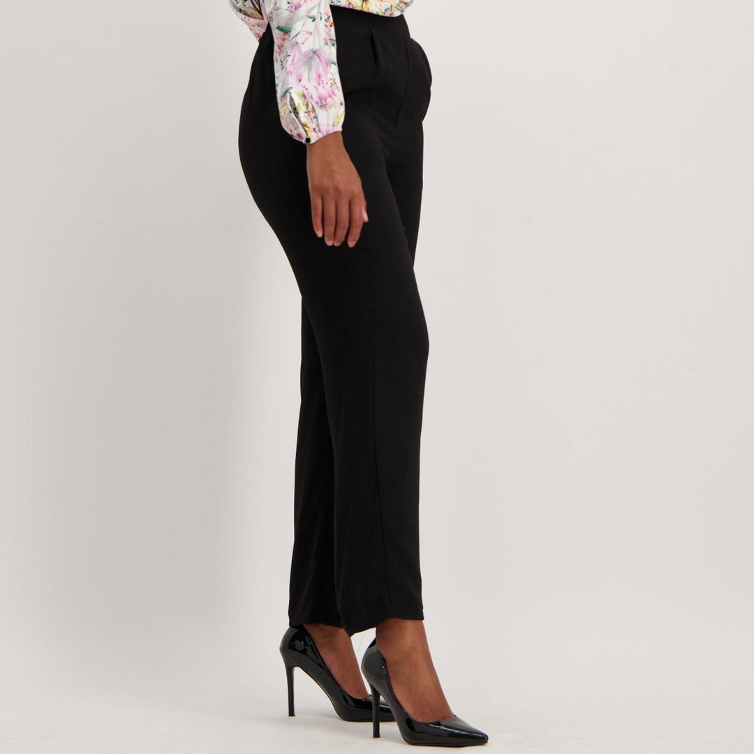 Ladies Wide Leg Pull-On Pant - Black