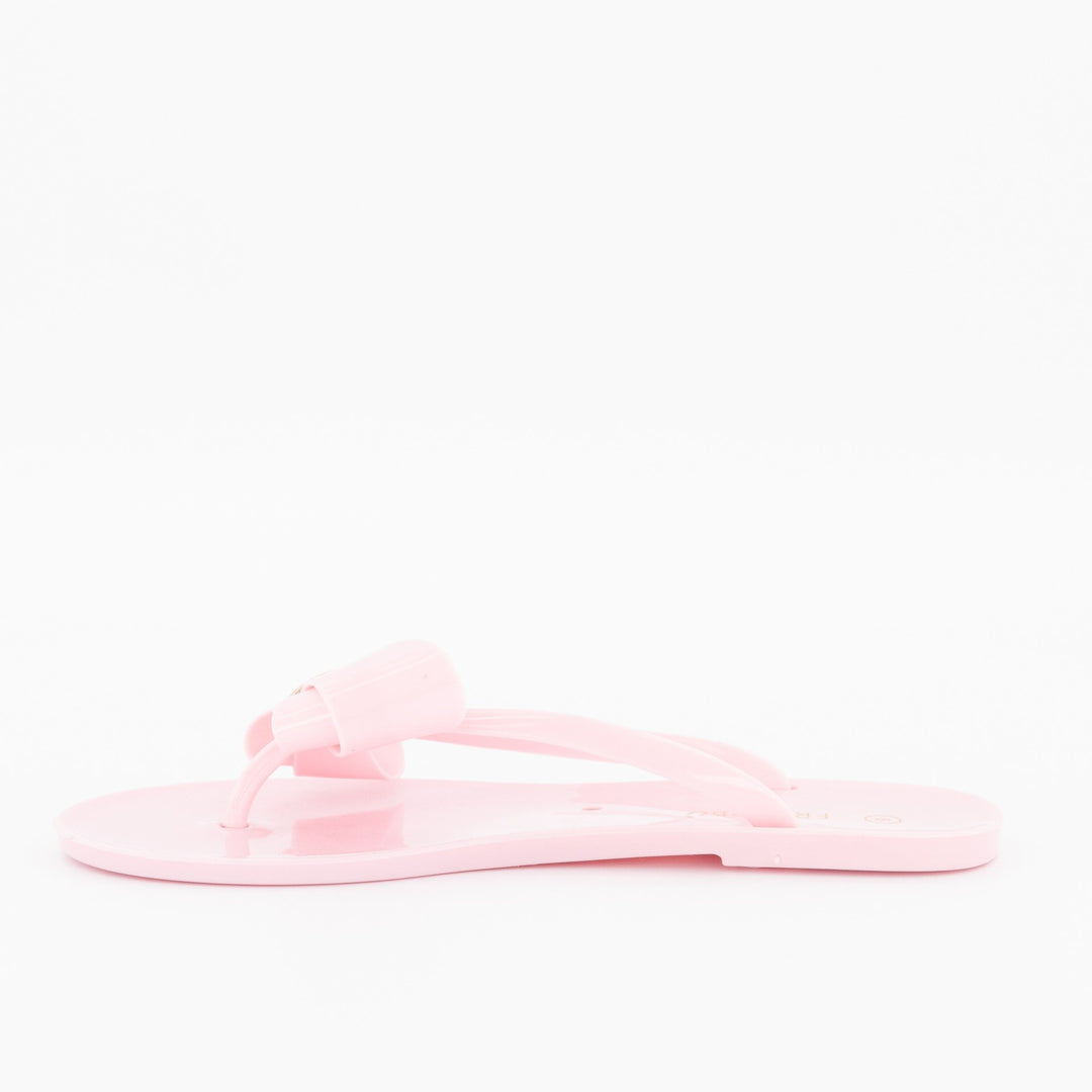 Ladies-Sweet Bow Jelly Sandal - Light Pink