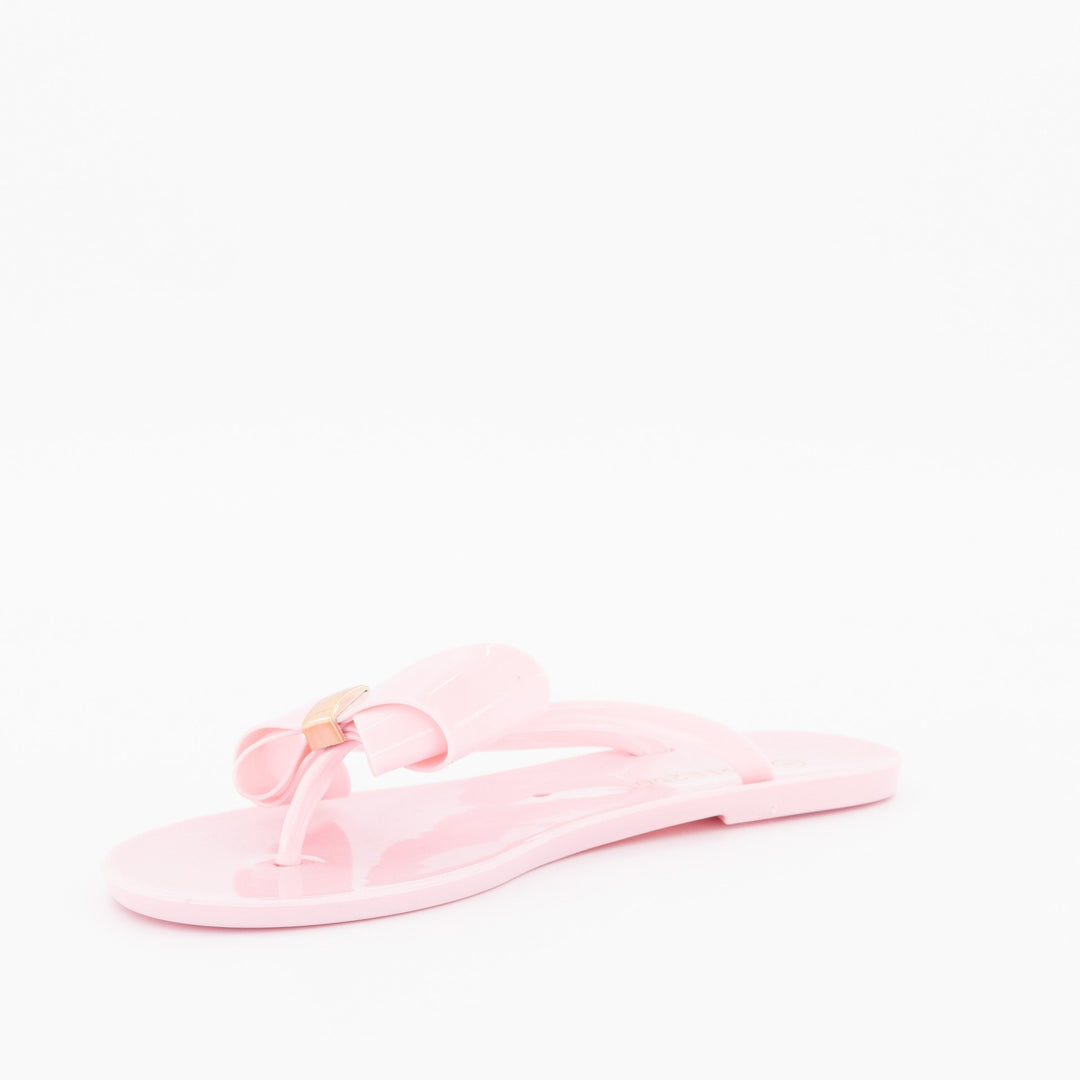 Ladies-Sweet Bow Jelly Sandal - Light Pink