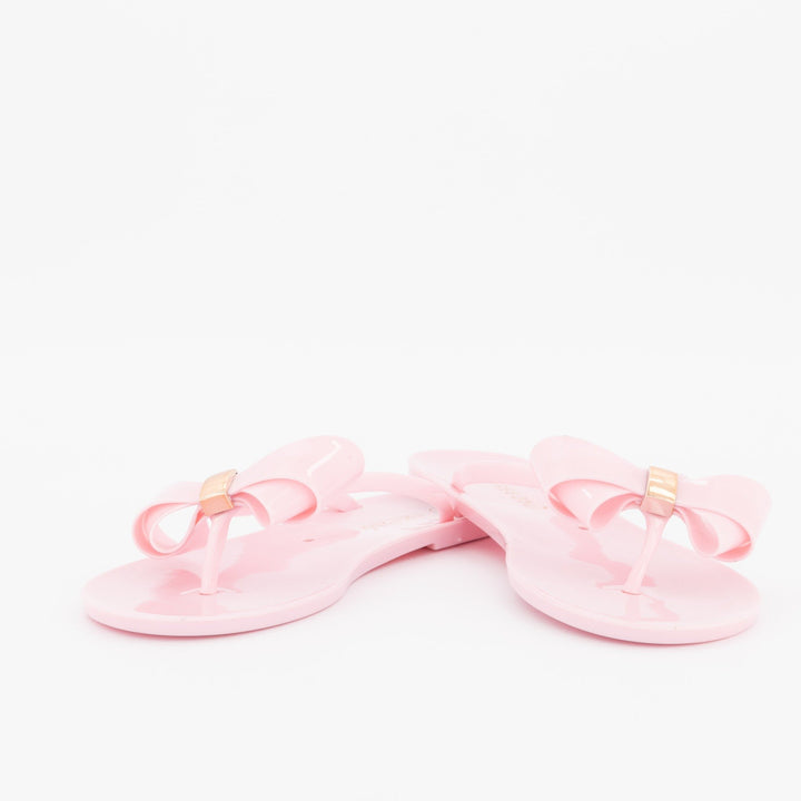 Ladies-Sweet Bow Jelly Sandal - Light Pink