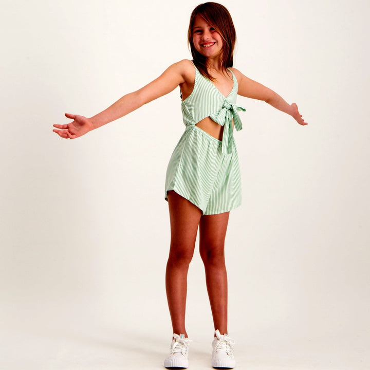 Girls Striped Onesie - Mint