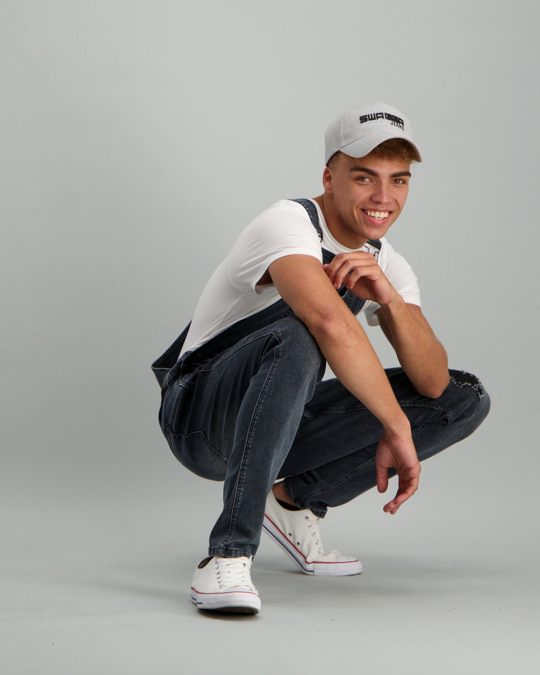 Men's Acid Wash Abraised Dungaree