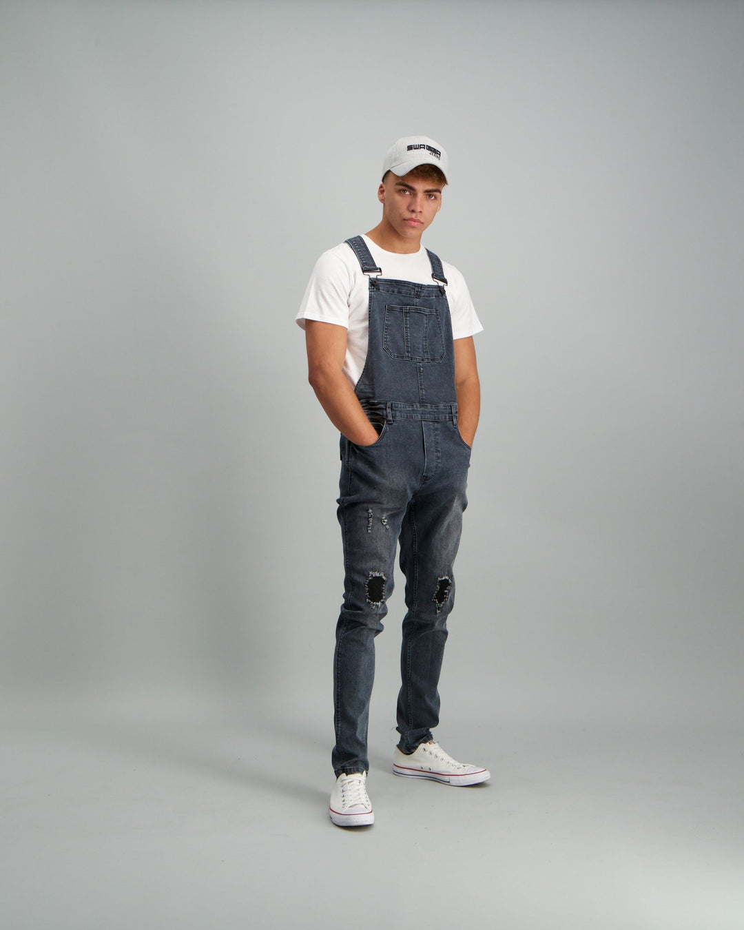Men's Acid Wash Abraised Dungaree