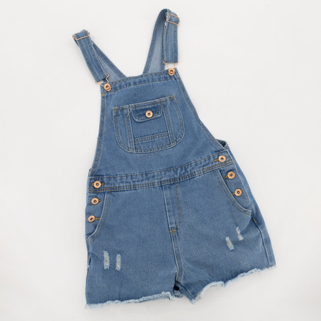 Girls Light Blue Denim Dungaree