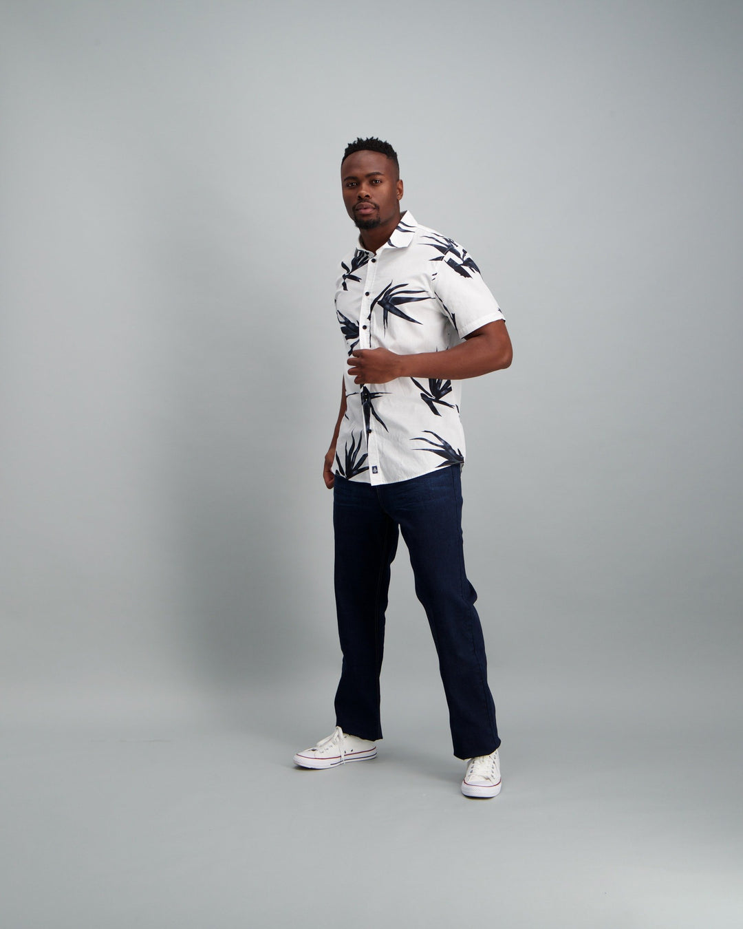 Men's Dark Blue Straight Stretch Denim Jean