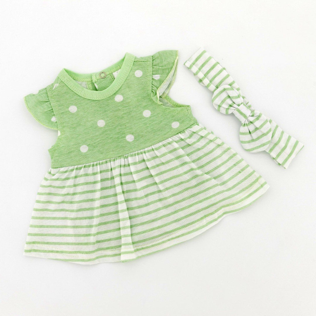 Baby Girls Spot Dress - Green