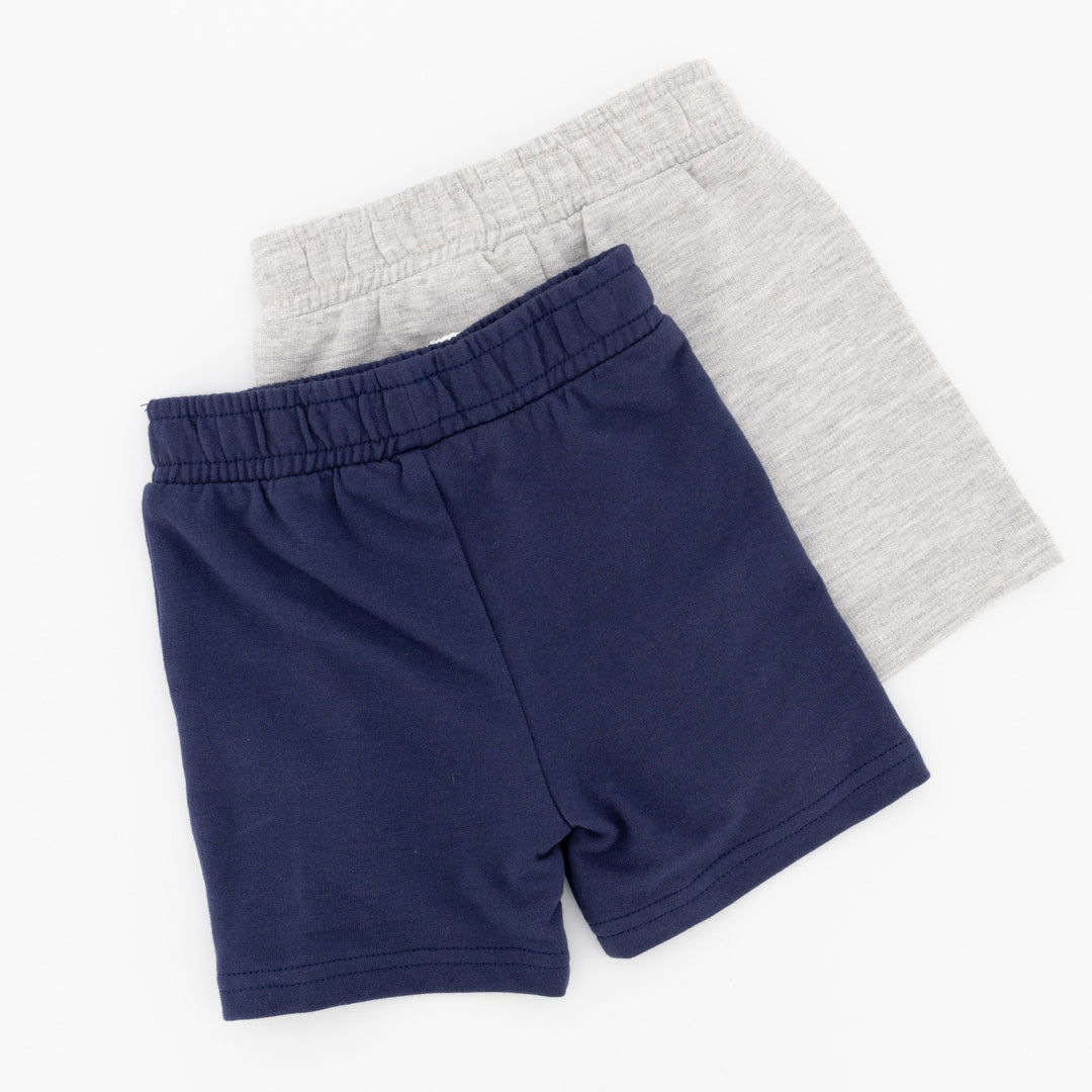 Baby Boys 2 Pack Fleece Short - Grey/Navy