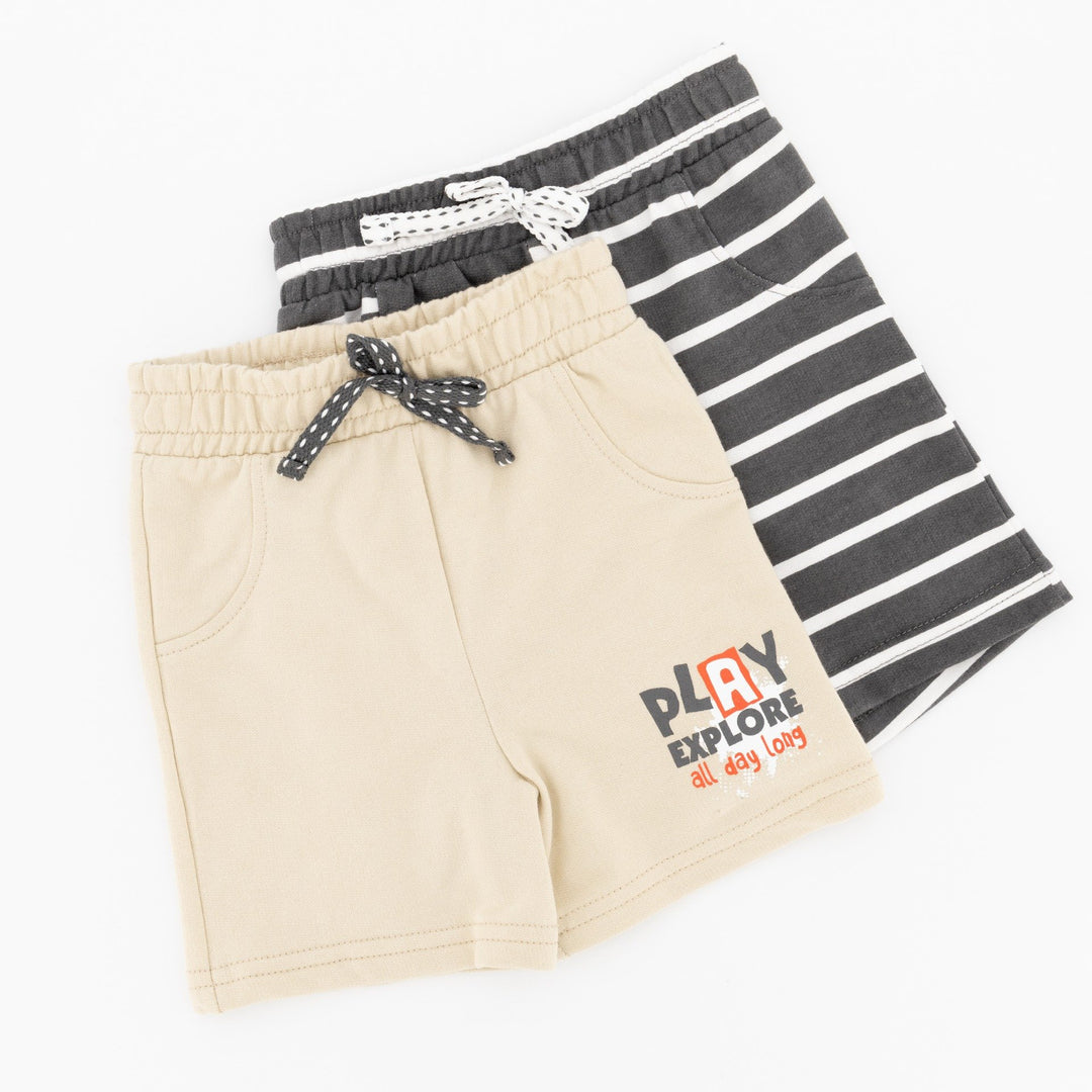 Baby Boys 2 Pack Charcoal Fleece Short