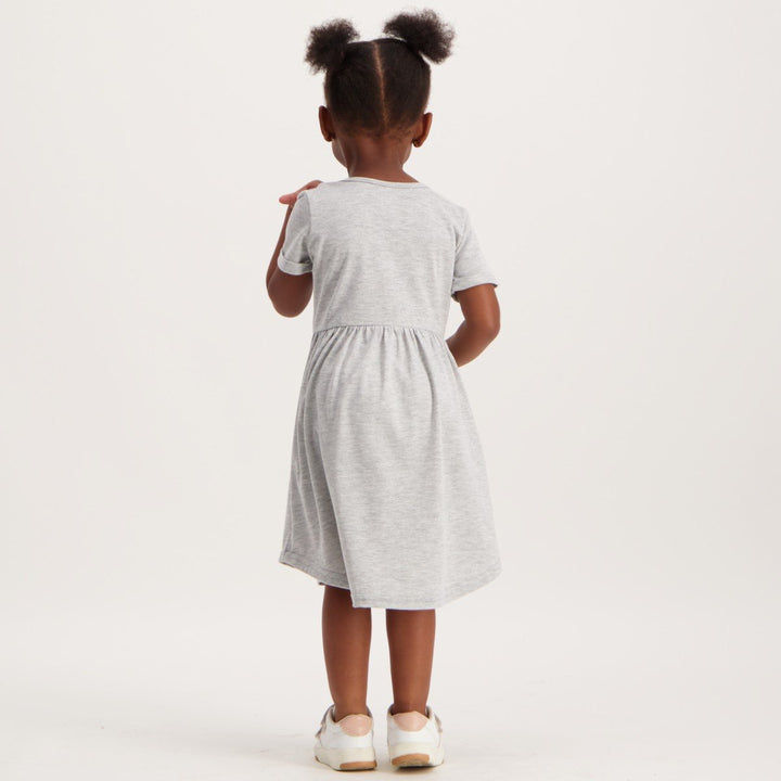 Pre-Girls 2 Pack Striped Ruffle Dresses - Grey