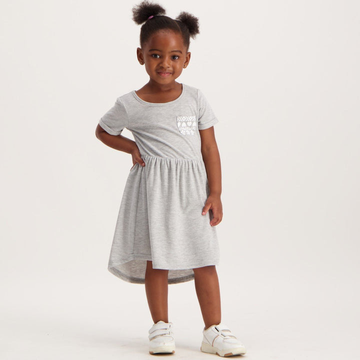 Pre-Girls 2 Pack Striped Ruffle Dresses - Grey