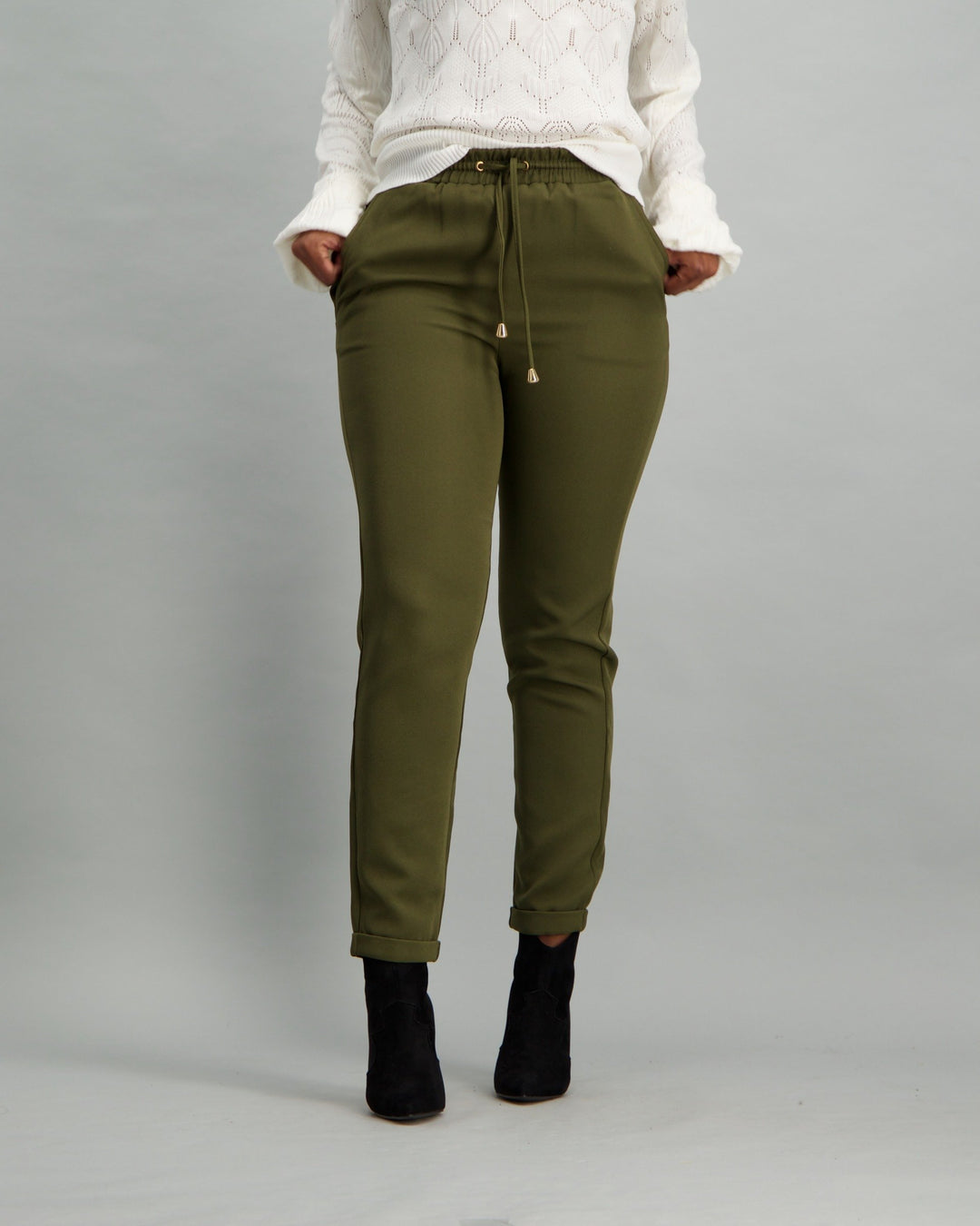 Ladies Drawstring Pant - Khaki