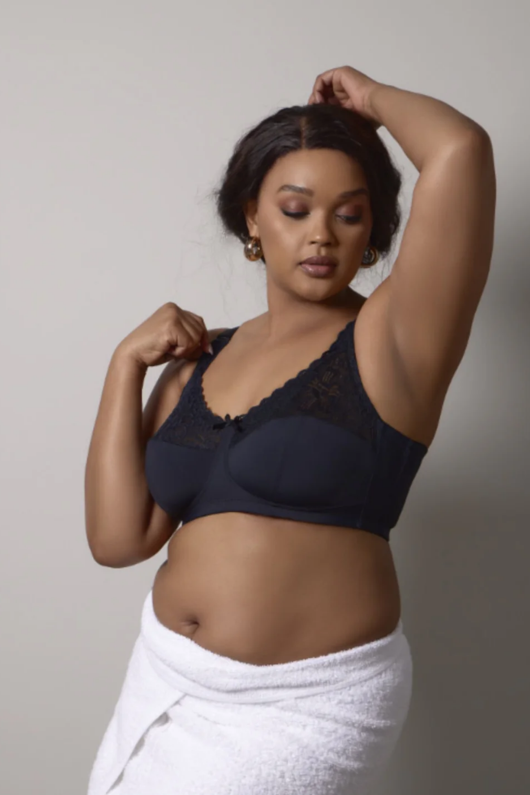 2 Pack Lace Wireless Bra - Beige/Black