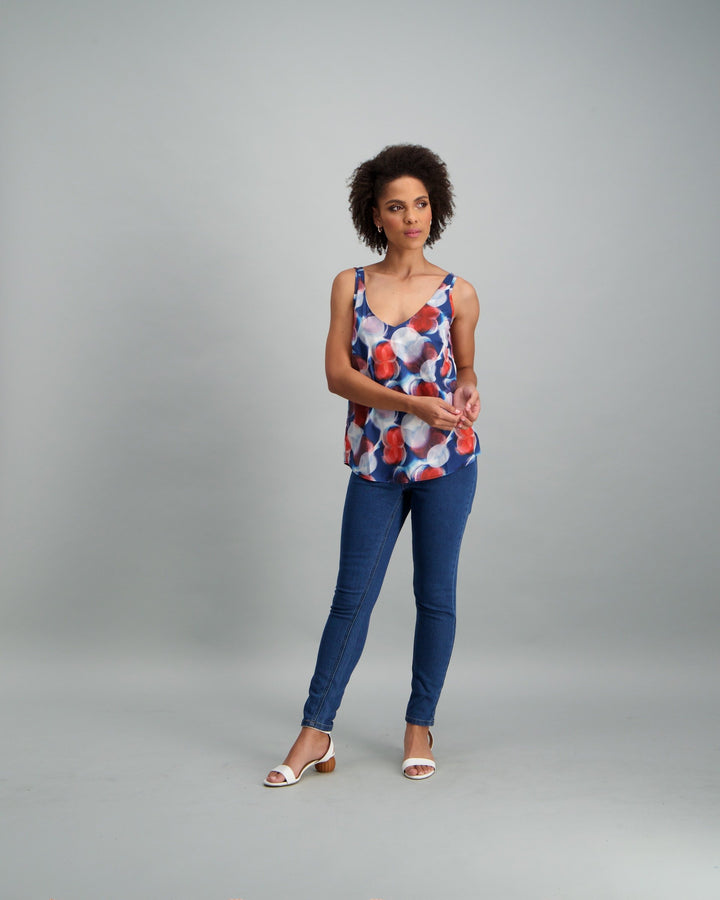Ladies Printed  Basic Cami - Multi