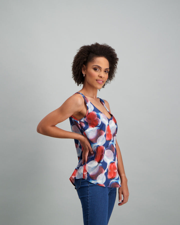 Ladies Printed  Basic Cami - Multi